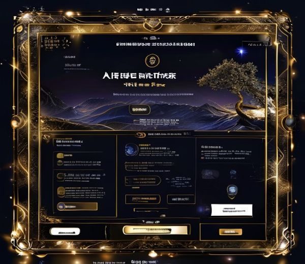 亚洲一区二区三区内容导航平台界面展示，黑金风格大屏呈现三区分类导航，光效华丽、层次清晰